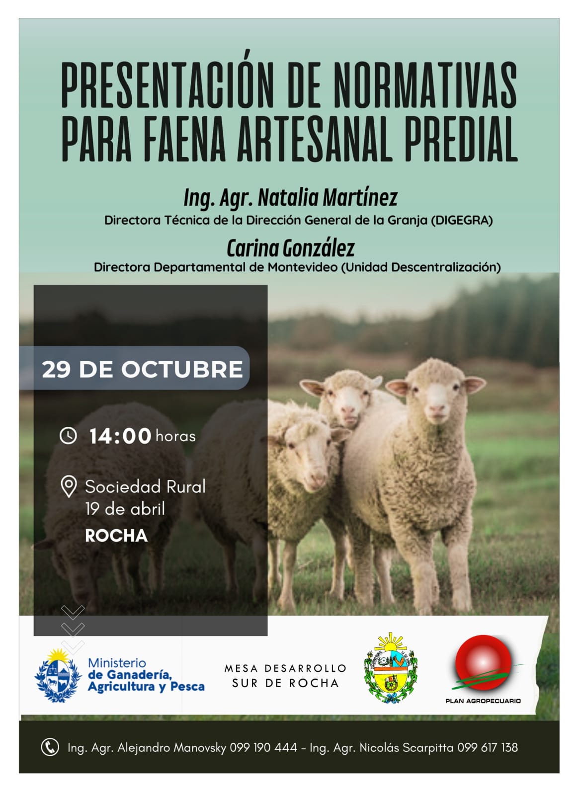 Presentación de normativas para la faena predial